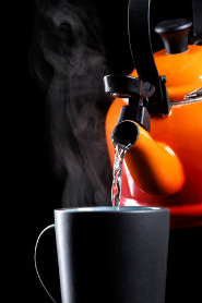 orange tea pot